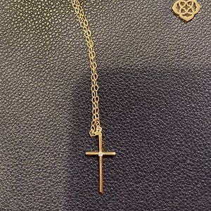 Kendra Scott Thin Cross - 14k Yellow Gold/Diamond